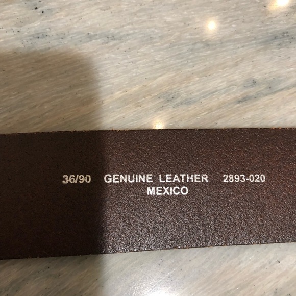 Like new Unbranded rugged organic leather belt silver buckle Mexico 36 - Picture 4 of 7